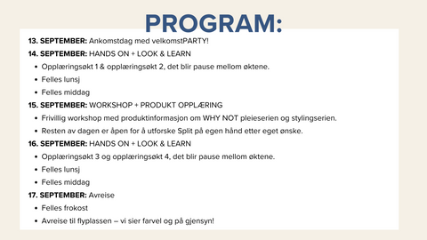 Inspirasjonstur: Kroatia Split 13 - 17. September