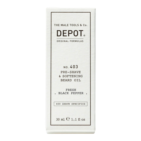 Depot No. 403 - Pre-Shave & Softening Beard Oil: Fresh Black Pepper 30ml