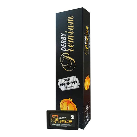 Derby Premium tradisjonelle barberblader - 20 x 5-pakning