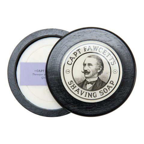 Captain Fawcett's barbersåpe i treskål