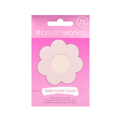 Brushworks Nude Satin Nipple Covers - 4 Pairs