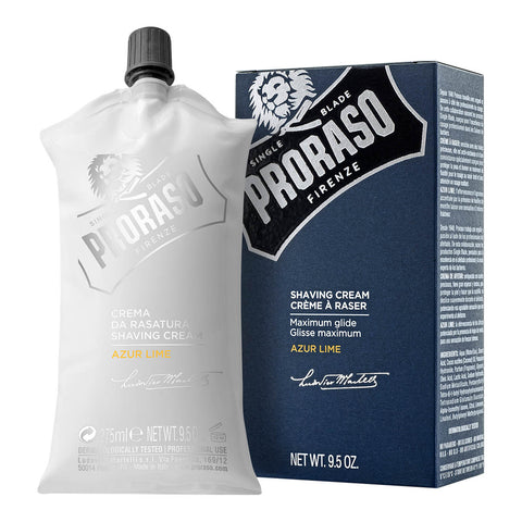 Proraso - Single Blade barberkrem 275 ml til salongbruk (Lime og mynte)