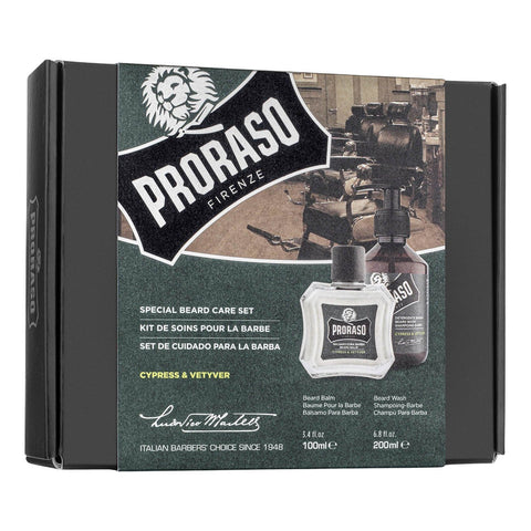 Proraso Duo Pack sjampo og skjegglotion Gavesett - Skjegg Proraso Sypress og vetiver 